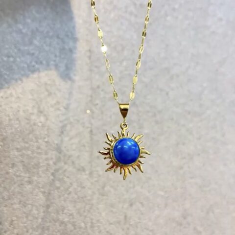 14 Ayar Altın Firuze Taşlı Güneş