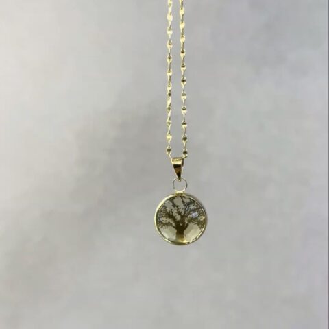 14 Ayar altın ve doğal sitein taşlı Akshaya Tritya kolye